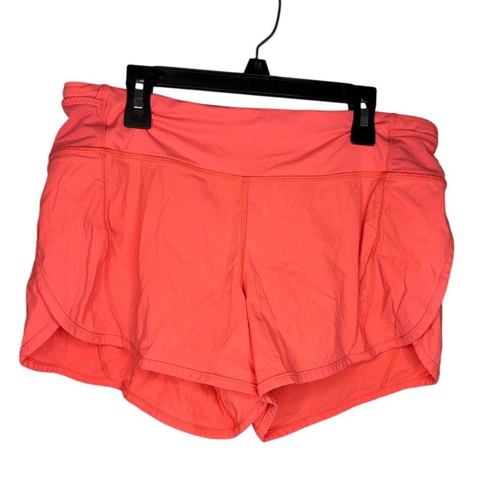Lululemon Speed Up 4" Shorts Size 8 Running Orange Athletic Workout Athleisure